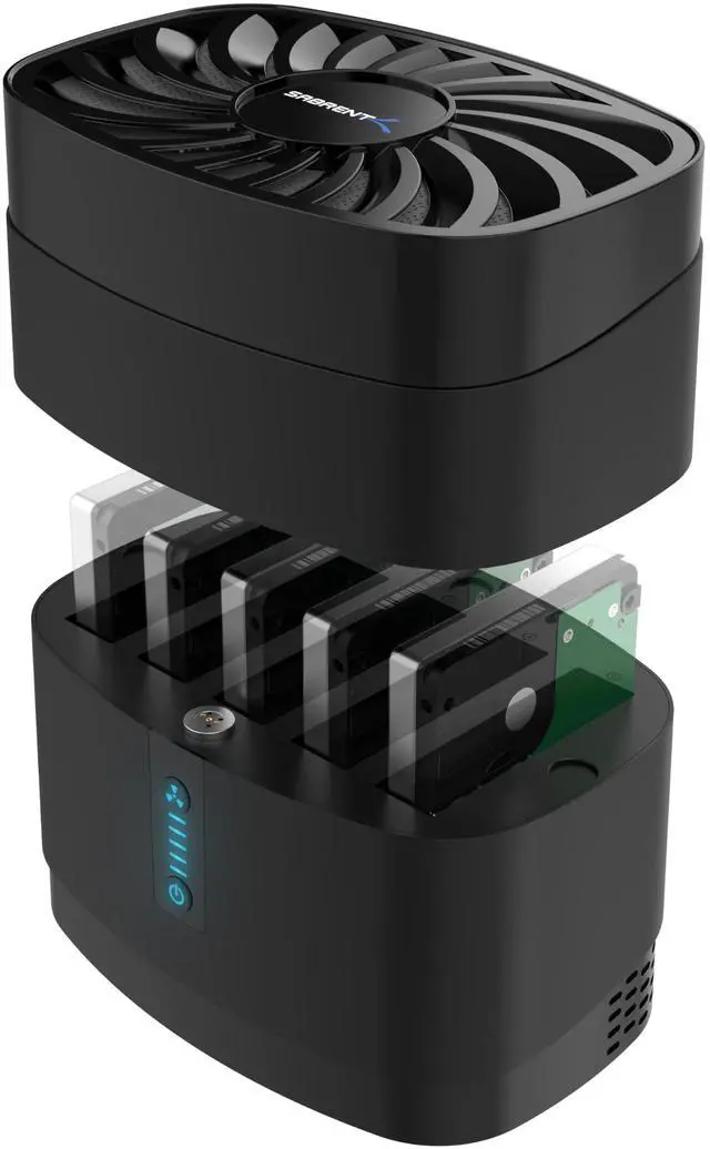 Main image of SABRENT 5-Bay USB-C Docking Station for 2.5 SATA HDDs and SSDs with Built-in Cooling Fan (DS-5R15)