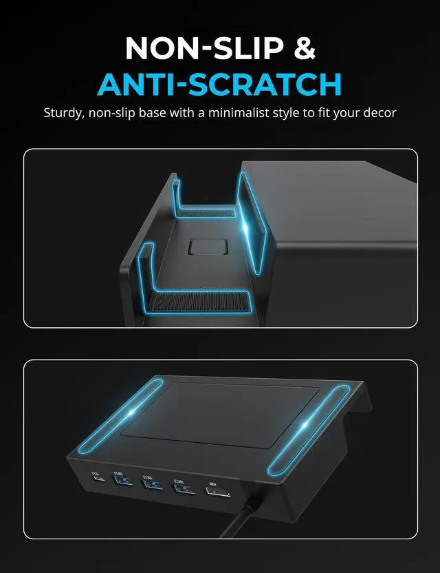Alt view image 6 of 7 - SABRENT Docking Station Compatible with Steam Deck, 7-in-1 Dock with M.2 SSD Slot, HDMI 2.0 4K@60Hz, Gigabit Ethernet, Dual USB-A 3.2 and Single USB 2.0 Ports with 90W USB-C Charging Port