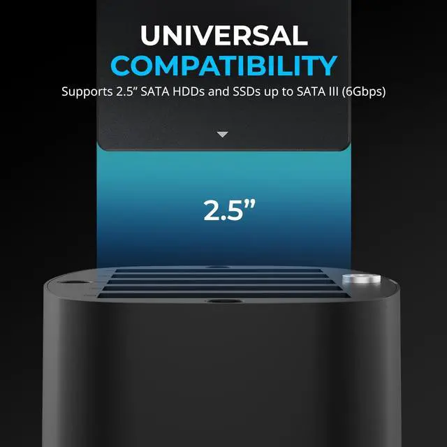 Alt view image 4 of 7 - SABRENT 5-Bay USB-C Docking Station for 2.5 SATA HDDs and SSDs with Built-in Cooling Fan (DS-5R15)