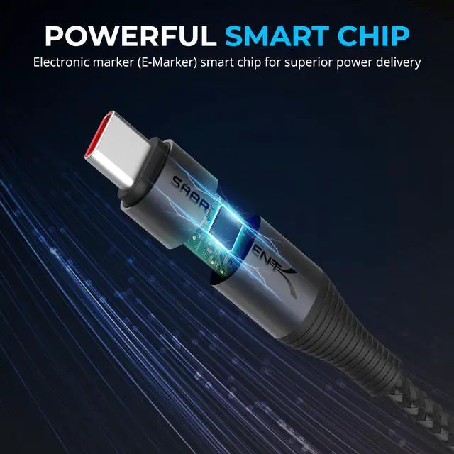 Alt view image 5 of 7 - SABRENT USB-C to Lightning Cable with Smart Display, 1M/3.3FT Long, Apple MFI Certified, 60W Charging and 480Mbps Data Transfer Speeds, for Phones, iPads, iPods, MacBooks (CB-C2L1)