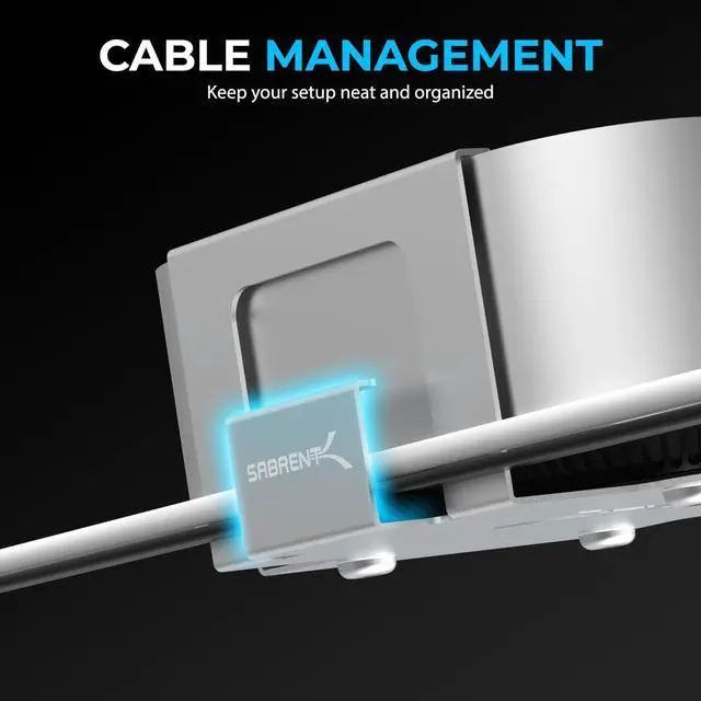 Alt view image 6 of 7 - SABRENT Desk/Wall Flex-Mount for Mac mini (2024+) Aluminum Scratch-Resistant Mount for Wall, Desk, or Surface Enhanced Cable Management & Airflow Mac mini Mounting Accessory (BK-MAC2)