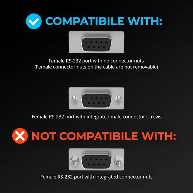 Alt view image 3 of 7 - SABRENT USB-C to DB9 Serial RS-232 Adapter Cable 6FT, Prolific PL2303GS Chipset, USB 2.0, 1bps-12Mbps Baud Rate, for POS Terminals, Modems, GPS, Industrial Devices (CB-D9C6)