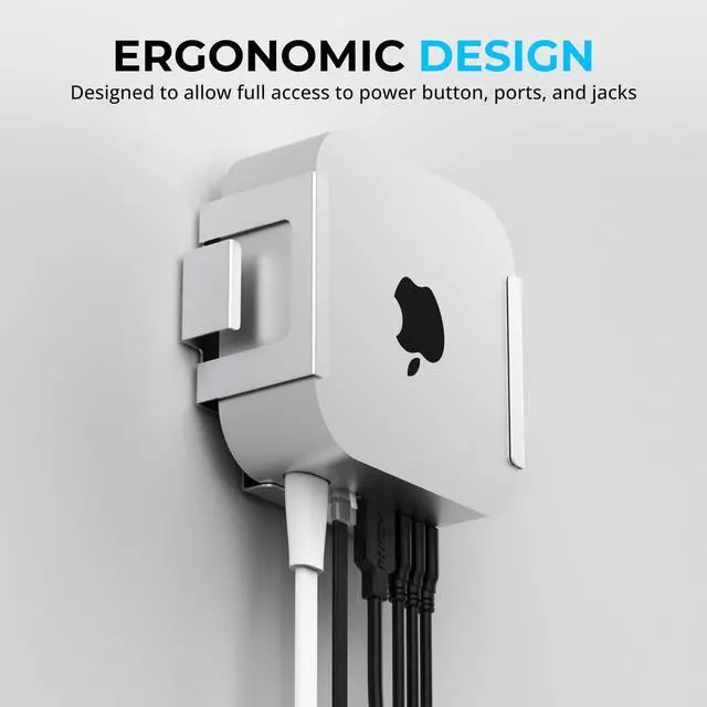 Alt view image 4 of 7 - SABRENT Desk/Wall Flex-Mount for Mac mini (2024+) Aluminum Scratch-Resistant Mount for Wall, Desk, or Surface Enhanced Cable Management & Airflow Mac mini Mounting Accessory (BK-MAC2)