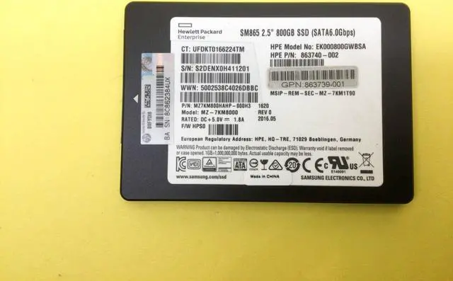 Alt view image 2 of 3 - Samsung SM865 2.5" 800GB SATA 6.0Gbps SSD MZ-7KM8000 New