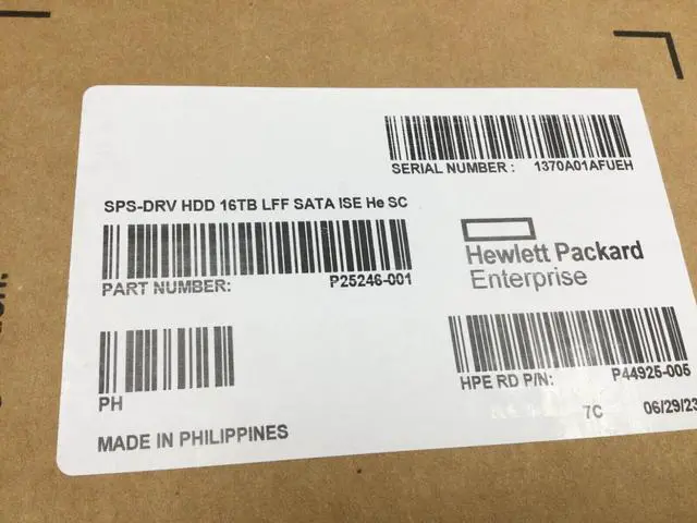 Alt view image 3 of 3 - P23857-B21 HPE 16TB SATA 6G BC 7.2K LFF SC HELIUM 512E ISE HDD P25246-001
