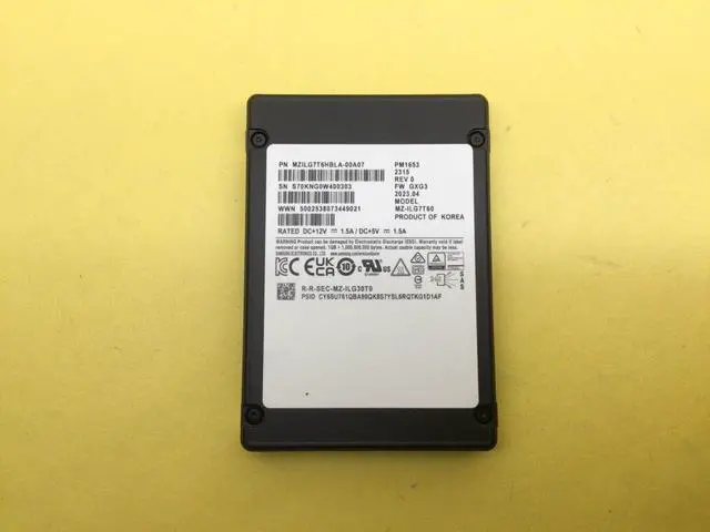 Alt view image 2 of 4 - (NOT FOR HOME PC!) Samsung PM1653 7.68TB SAS 24Gbps 2.5in Enterprise Internal SSD MZ-ILG7T60