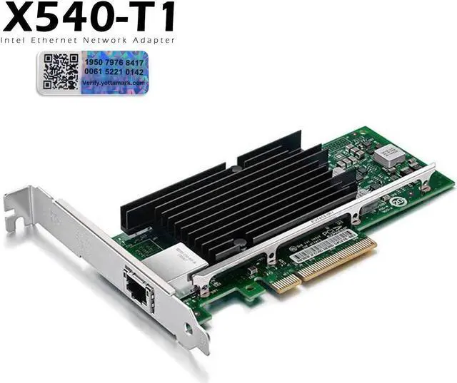 Alt view image 4 of 5 - Intel X540-T1 X540T1BLK YOTTAMARK 1-Port Ethernet Converged Network Adapter