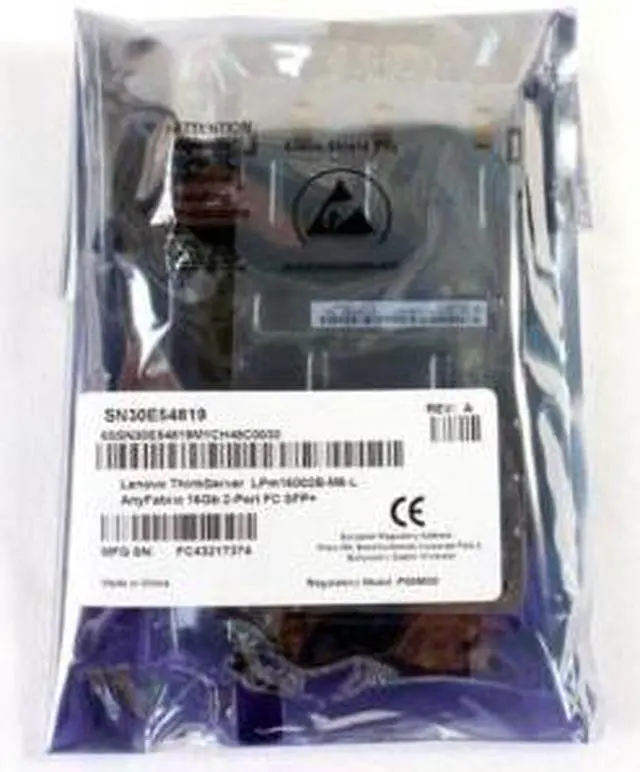 Alt view image 3 of 7 - Lenovo ThinkServer LPm16002B-M6-L 16Gb 2-Port FC SFP+ AnyFabric SN30E54819