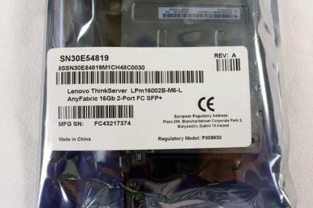 Alt view image 2 of 7 - Lenovo ThinkServer LPm16002B-M6-L 16Gb 2-Port FC SFP+ AnyFabric SN30E54819