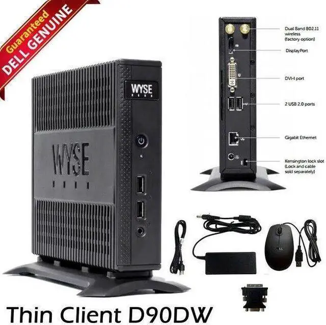 Main image of Dell Wyse D90DW Thin Client AMD G-T48E 1.40 GHz 2GB 4GB SSD OS WES K9VTK-SP-AAA