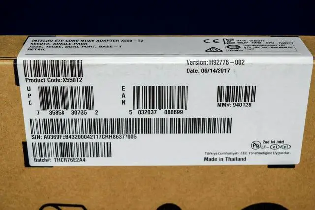 Main image of X550-T2 Intel 10Gb RJ45 Ethernet Converged PCIe Network Adapter X550T2 X550T2BLK