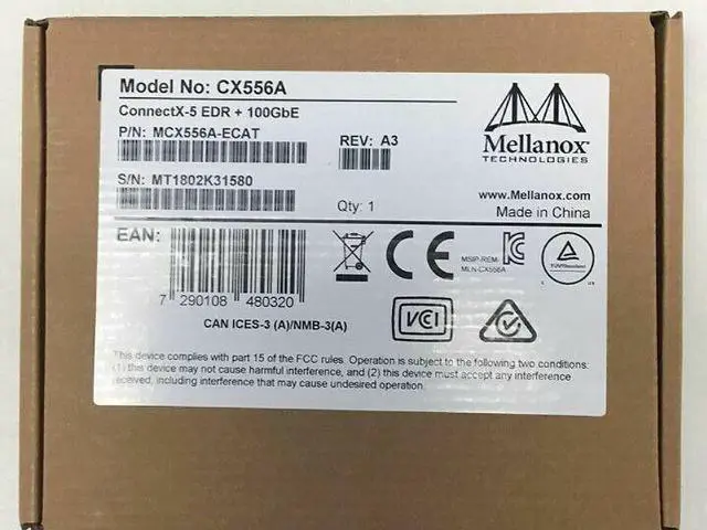 Alt view image 3 of 5 - MCX556A-ECAT Mellanox ConnectX-5 VPI Adapter Card EDR IB 100GbE Dual-Port QSFP28