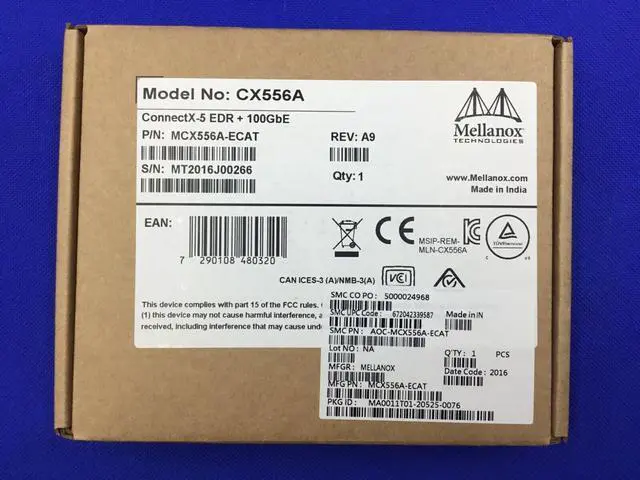 Main image of MCX556A-ECAT Mellanox ConnectX-5 VPI Adapter Card EDR IB 100GbE Dual-Port QSFP28