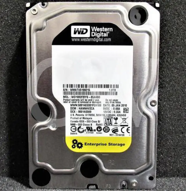 Alt view image 2 of 2 - WD1002FBYS Western Digital 1TB 7.2K RPM 3Gb/s 3.5" SATA HDD Hard Drive