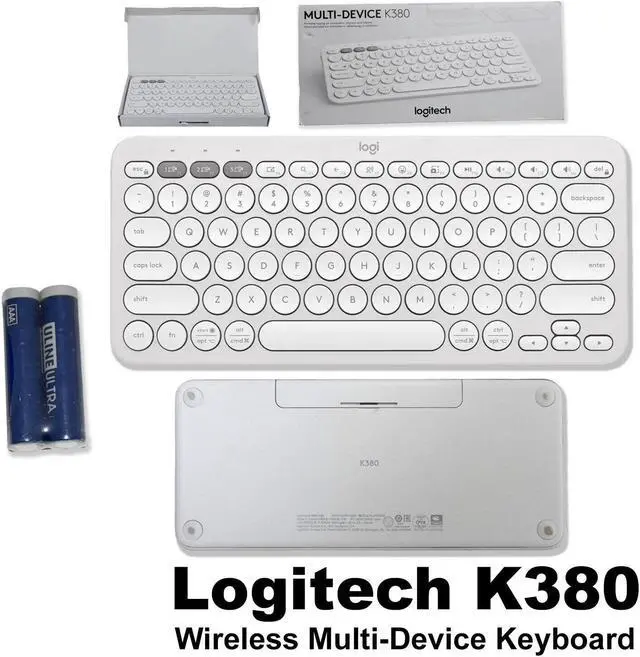 Alt view image 2 of 7 - Logitech K380 Wireless Multi-Device Bluetooth Keyboard 78 Keys Off White QWERTY