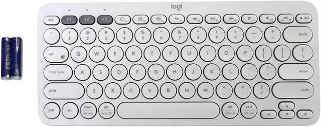 Alt view image 6 of 7 - Logitech K380 Wireless Multi-Device Bluetooth Keyboard 78 Keys Off White QWERTY