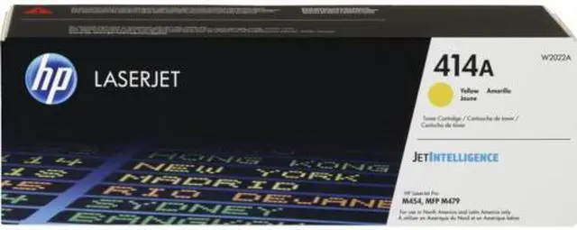 Main image of HP 414A Yellow Original LaserJet Toner Cartridge, ~2,100 pages, W2022A