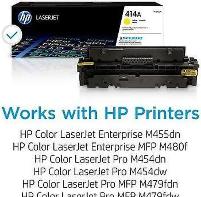 Alt view image 3 of 7 - HP 414A Yellow Original LaserJet Toner Cartridge, ~2,100 pages, W2022A