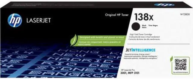 Main image of HP 138X High Yield Black Original LaserJet Toner Cartridge, Average cartridge