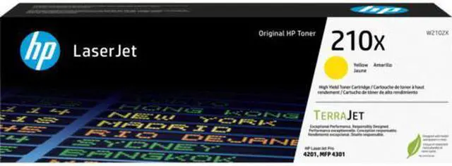 Main image of HP 210X Yellow Original LaserJet Toner Cartridge, ~5,500 pages, W2102X