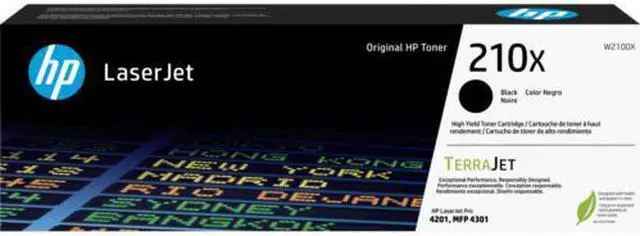 Main image of HP 210X Black Original LaserJet Toner Cartridge, ~7,500 pages, W2100X
