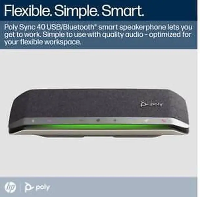 Alt view image 7 of 7 - Poly Sync 40+ Microsoft Teams Certified USB-A USB-C Speakerphone +BT700 USB-A
