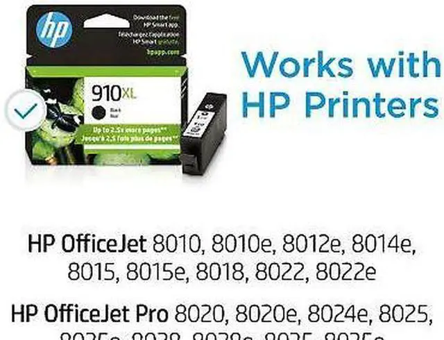 Alt view image 5 of 7 - HP 910XL High Yield Black Original Ink Cartridge, ~825 pages, 3YL65AN#140