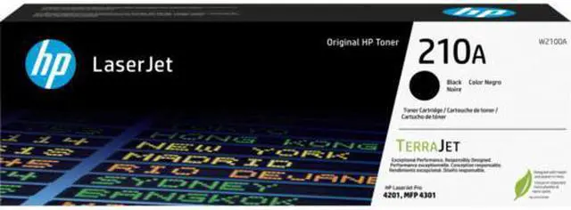 Main image of HP 210A Black Original LaserJet Toner Cartridge, ~ 2,000 pages, W2100A - OEM