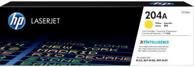 Main image of HP 204A Yellow Original LaserJet Toner Cartridge, ~900 pages, CF512A