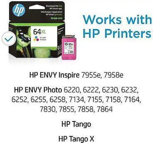 Alt view image 5 of 7 - HP 64XL High Yield Tri-color Original Ink Cartridge, ~415 pages, N9J91AN#140
