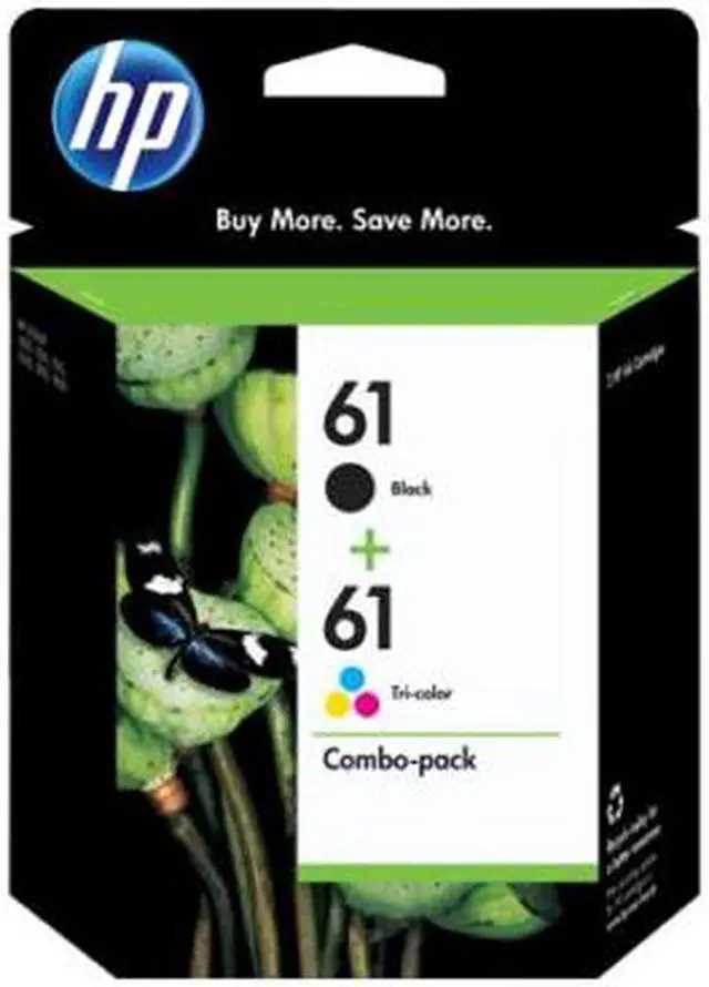 Main image of HP 61 2-pack Black/Tri-color Original Ink Cartridges, ~170 pages, CR259FN#140