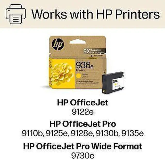 Alt view image 2 of 7 - HP 936e EvoMore Yellow Original Ink Cartridge, 1,650 pages, 4S6V5LN