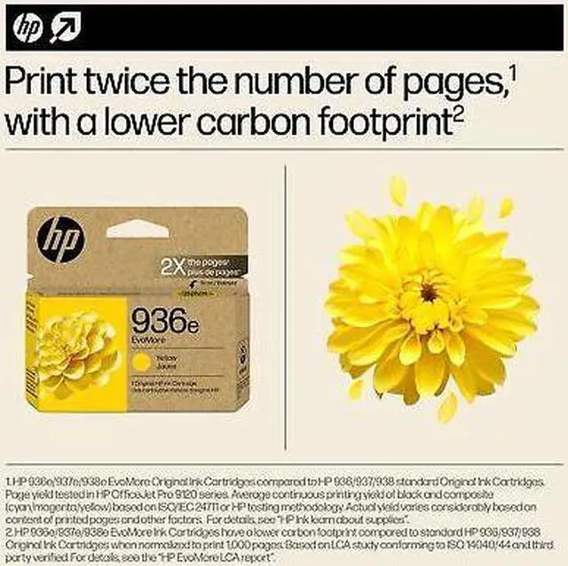 Alt view image 4 of 7 - HP 936e EvoMore Yellow Original Ink Cartridge, 1,650 pages, 4S6V5LN