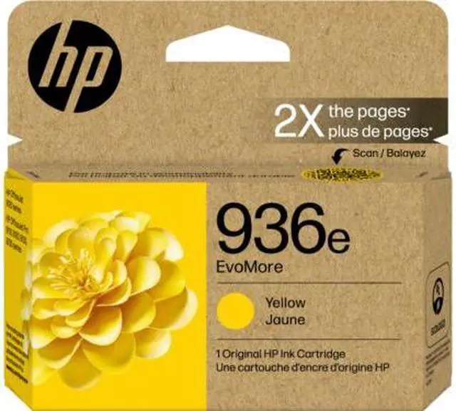 Main image of HP 936e EvoMore Yellow Original Ink Cartridge, 1,650 pages, 4S6V5LN