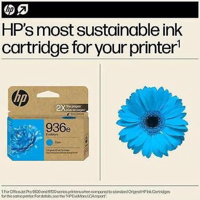 Alt view image 7 of 7 - HP 936e EvoMore Cyan Original Ink Cartridge, 1,650 pages, 4S6V3LN