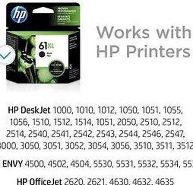 Alt view image 5 of 7 - HP 61XL High Yield Black Original Ink Cartridge, ~430 pages, CH563WN#140