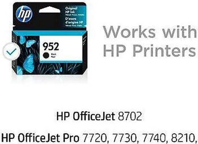 Alt view image 6 of 7 - HP 952 Black Original Ink Cartridge, ~900 pages, F6U15AN#140