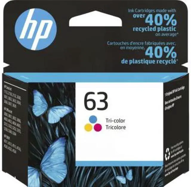 Main image of HP 63 Tri-color Original Ink Cartridge, ~150 pages, F6U61AN#140