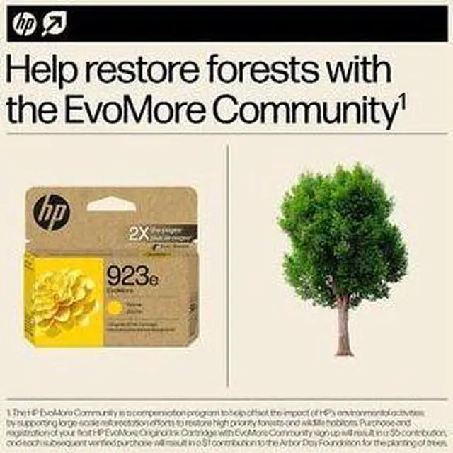 Alt view image 5 of 7 - HP 923e EvoMore Yellow Original Ink Cartridge, 800 pages, 4K0T6LN