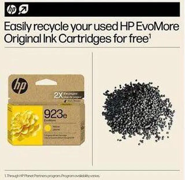Alt view image 7 of 7 - HP 923e EvoMore Yellow Original Ink Cartridge, 800 pages, 4K0T6LN
