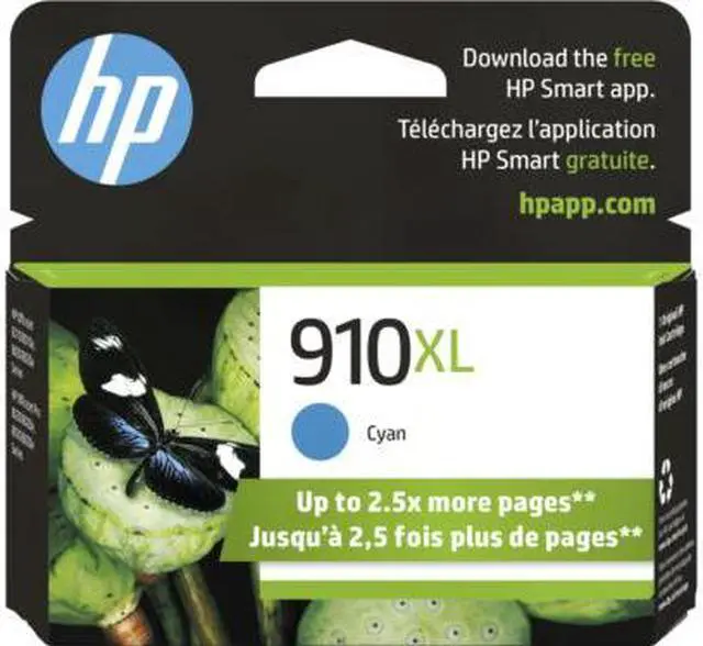 Main image of HP 910XL High Yield Cyan Original Ink Cartridge, ~825 pages, 3YL62AN#140