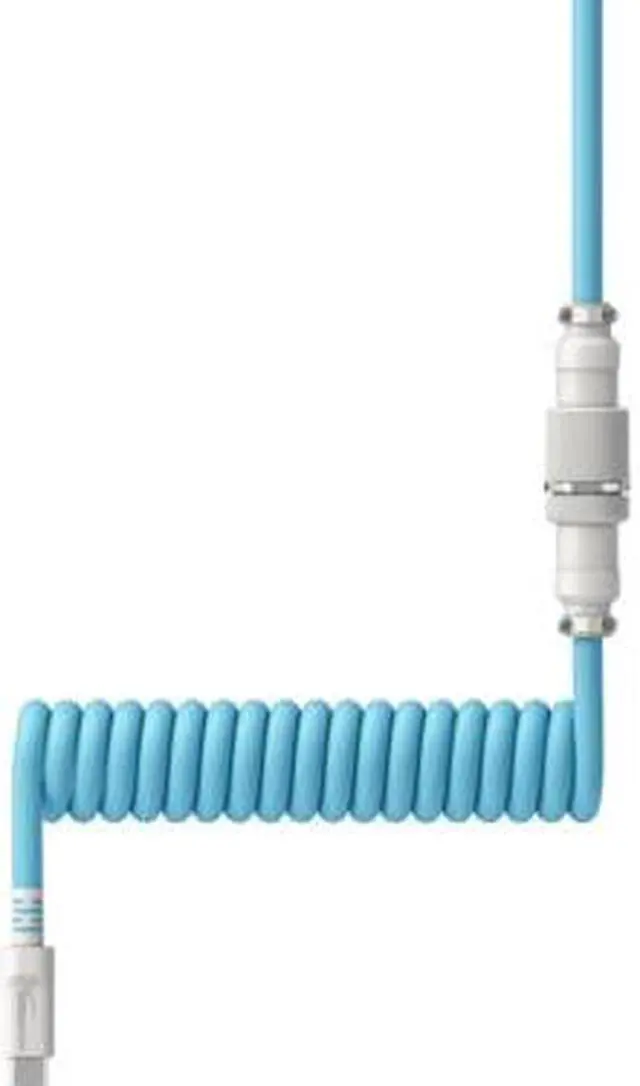Alt view image 4 of 7 - HyperX USB-C Coiled Cable Light Blue-White