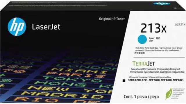 Main image of HP 213X High Yield Cyan Original LaserJet Toner Cartridge, ~6,000 pages, W2131X