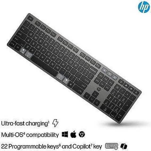 Alt view image 6 of 7 - HP 725 Multi-Device Rechargeable Wireless Keyboard