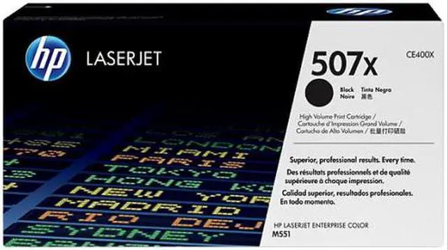 Main image of HP 507X High Yield Black Original LaserJet Toner Cartridge, ~11,000 pages,