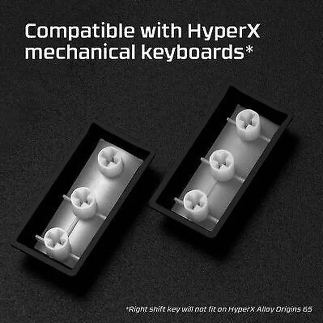 Alt view image 6 of 6 - HyperX Full key Set Keycaps - PBT (Black)