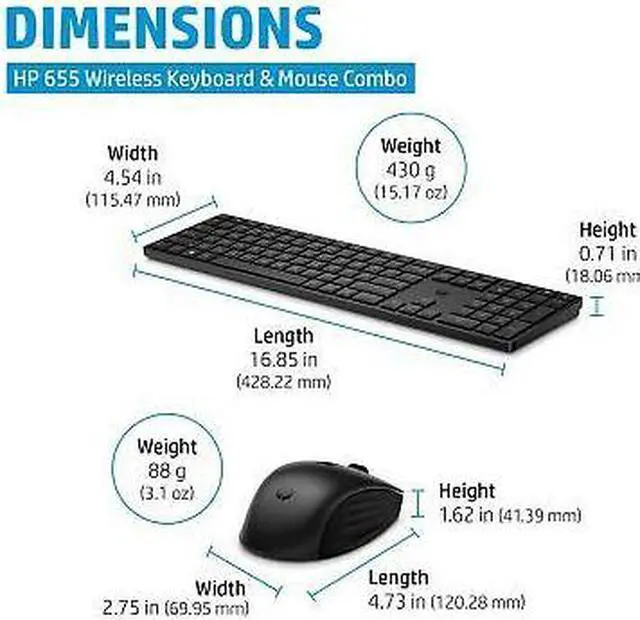 Alt view image 4 of 5 - HP 655 Wireless Keyboard and Mouse Combo