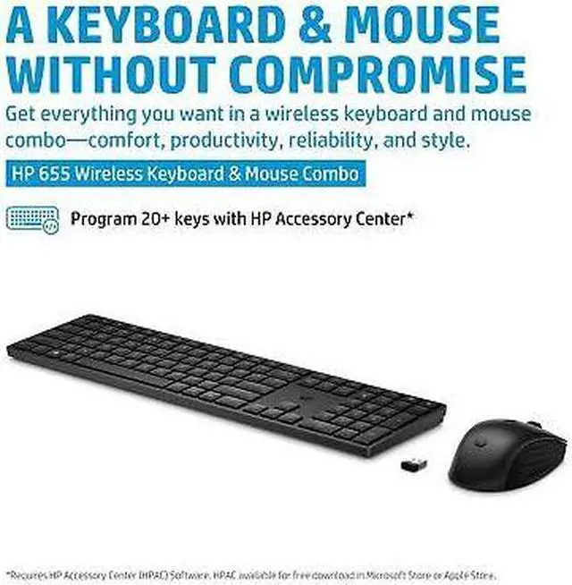 Alt view image 5 of 5 - HP 655 Wireless Keyboard and Mouse Combo