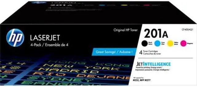 Main image of HP 201A 4-pack Black/Cyan/Magenta/Yellow Original LaserJet Toner Cartridges,