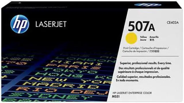 Main image of HP 507A Yellow Original LaserJet Toner Cartridge, ~6,000 pages, CE402A